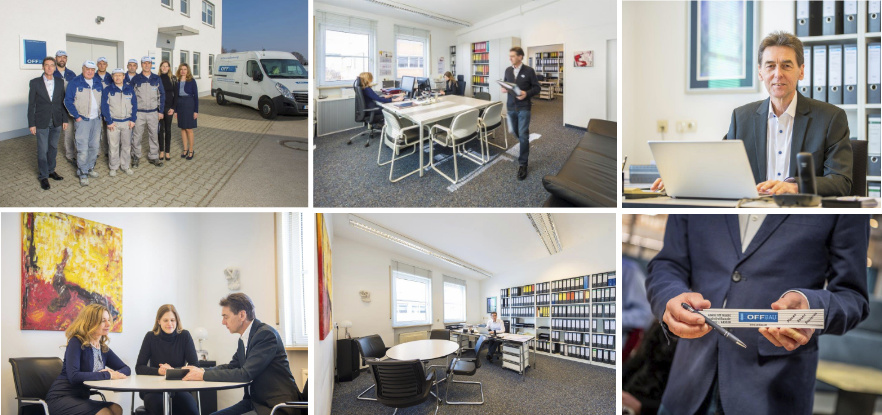 Das erfahrene Team von Offbau im Büro in Augsburg